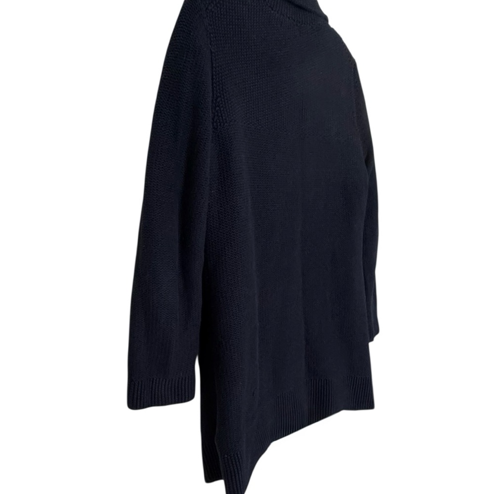 Tommy Hilfiger Dark Blue Heavy Knit Cardigan L Button Front Cotton Sweater - Picture 7 of 14